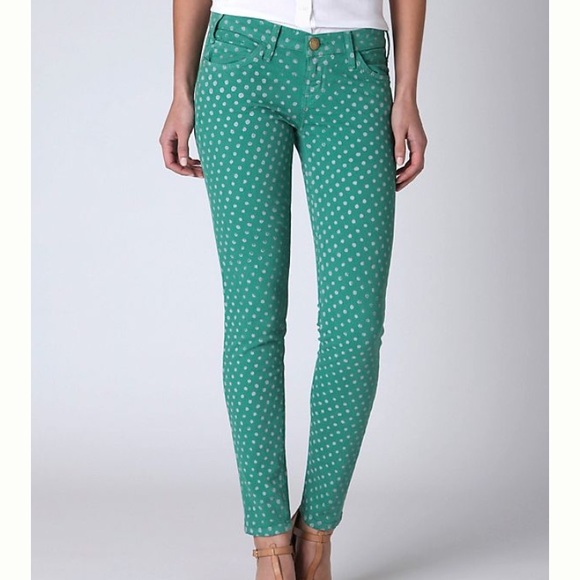 Current/Elliott Denim - Current Elliot Stiletto Polka Dot Jeans